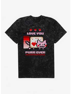 Nyan Cat Love You Purr Ever Mineral Wash T-Shirt, , hi-res