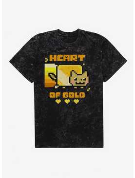 Nyan Cat Heart Of Gold Mineral Wash T-Shirt, , hi-res