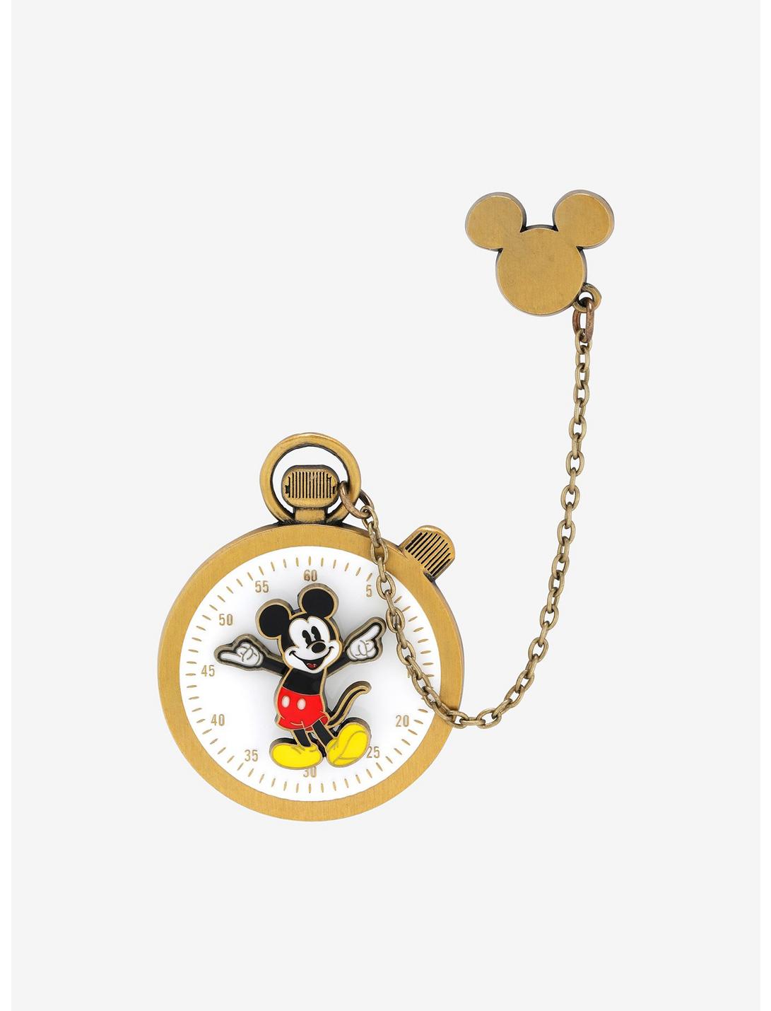 Loungefly Disney Mickey Mouse Pocket Watch Chain Enamel Pin Set, , hi-res