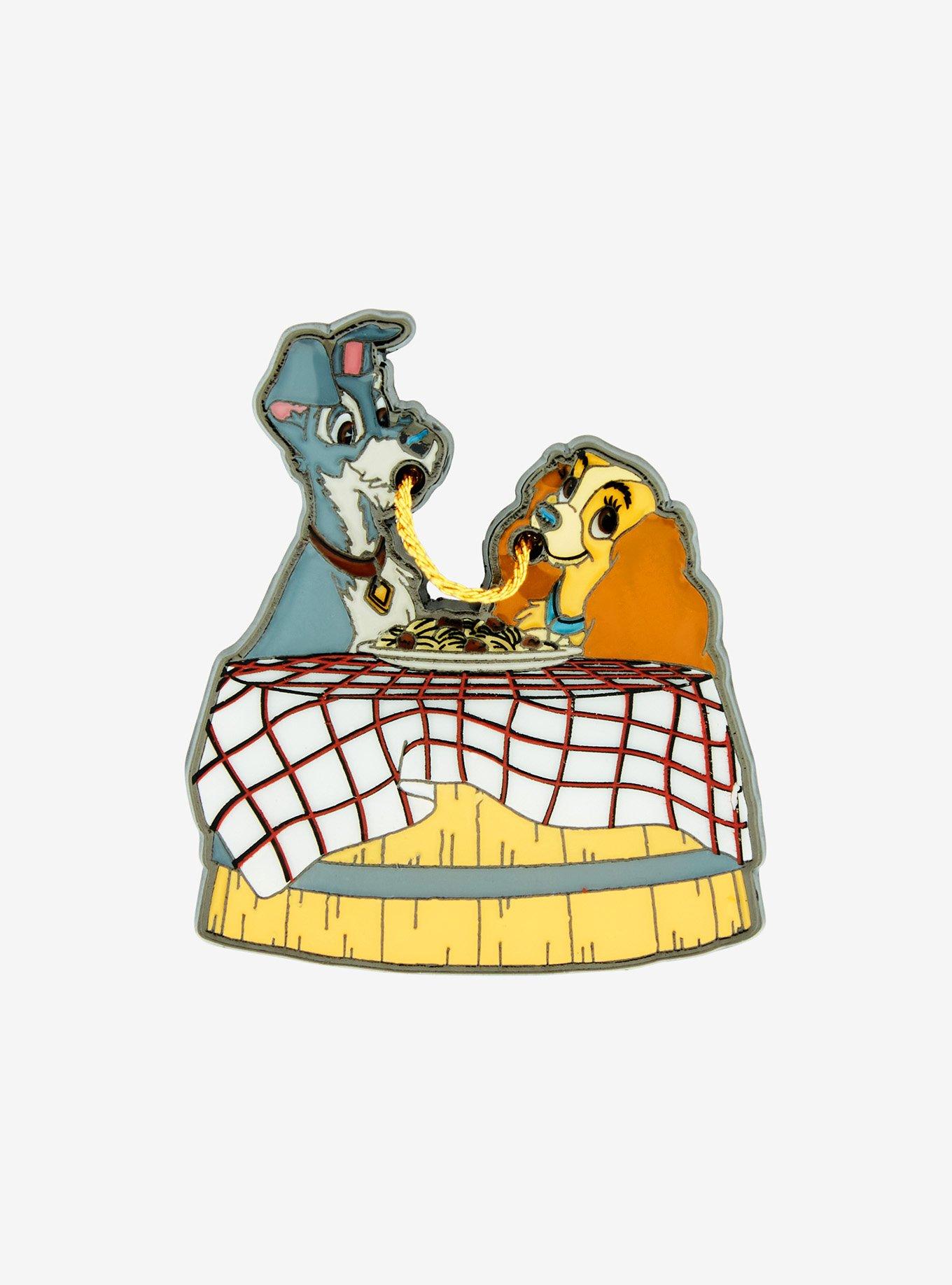 Loungefly Disney Lady And The Tramp Spaghetti Scene Enamel Pin, , hi-res