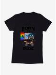 Nyan Cat Born To Ride Womens T-Shirt, BLACK, hi-res