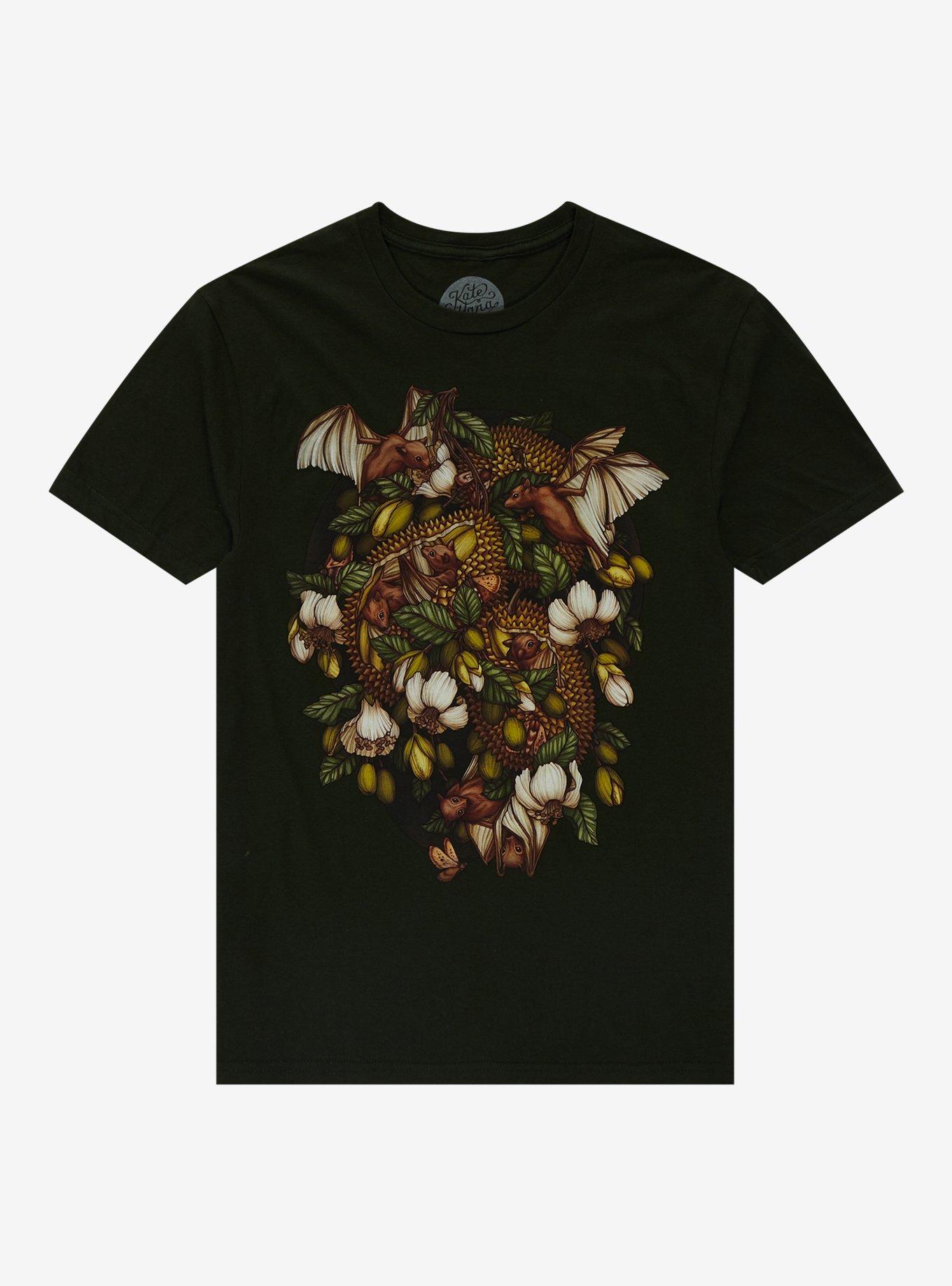 Botanica Bat T-Shirt By Kate O'Hara, GREEN, hi-res