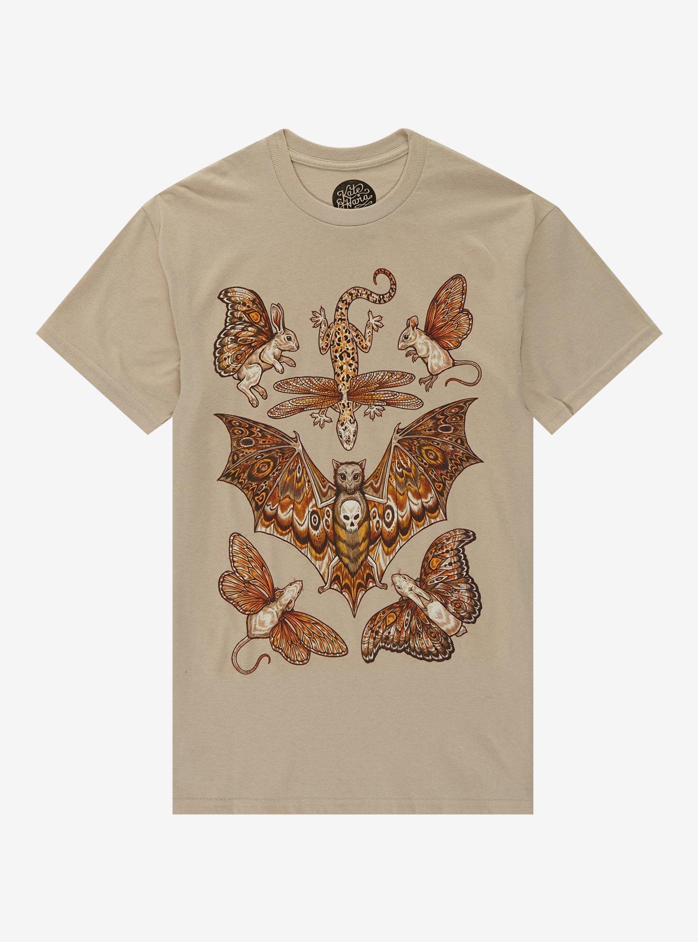 Winged Creatures T-Shirt By Kate O'Hara, BEIGE, hi-res