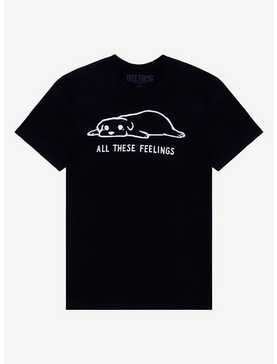 All These Feelings Tired Dog T-Shirt By Foxshiver, , hi-res