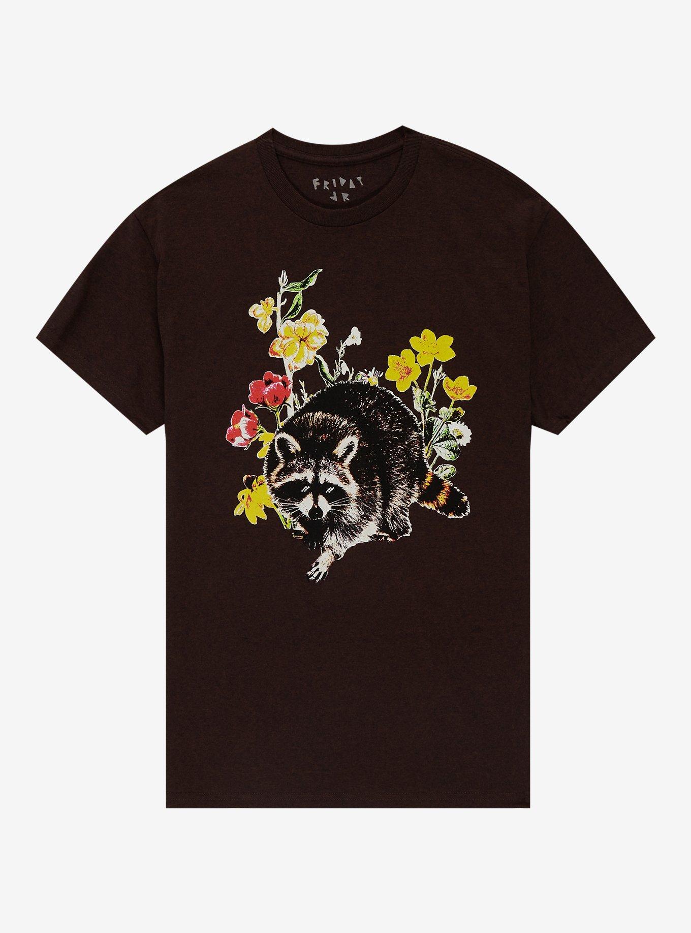 Raccoon With Flowers T-Shirt By Friday Jr., PURPLE, hi-res