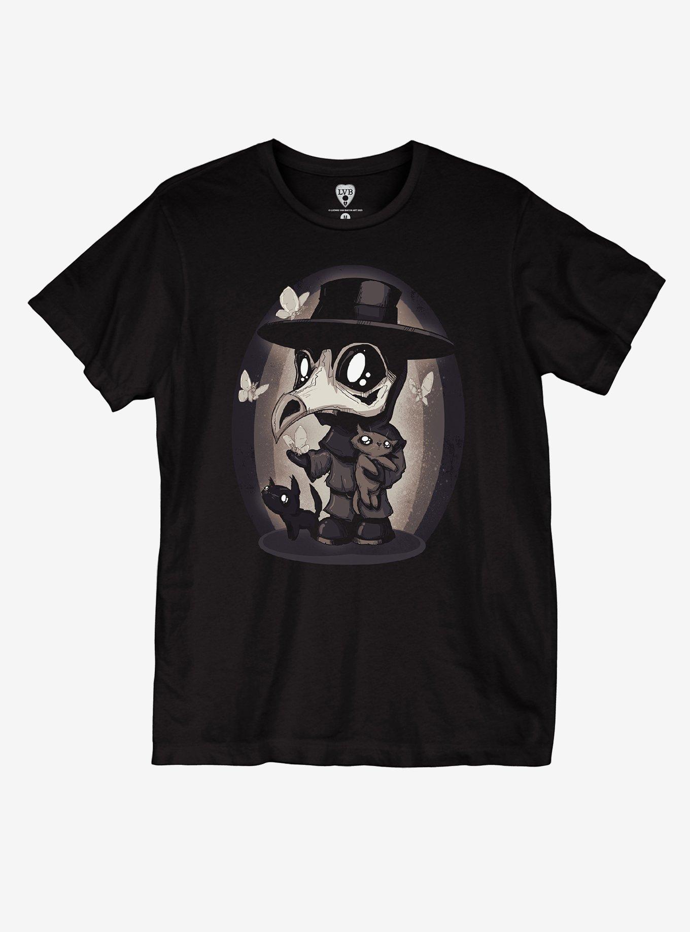 Plague Doctor Cats T-Shirt By LVB Art, BLACK, hi-res