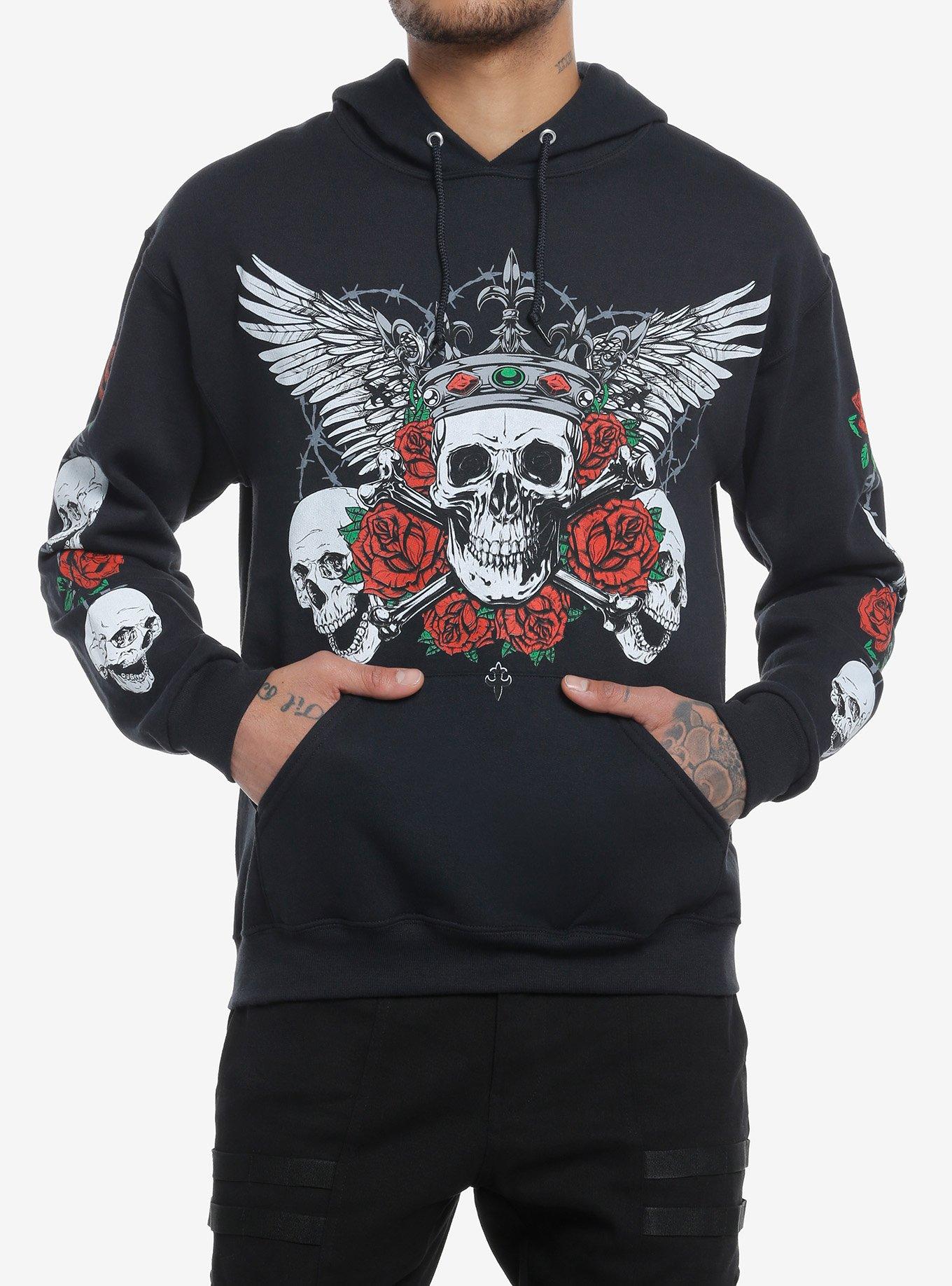 Crowned Skull With Wings Hoodie