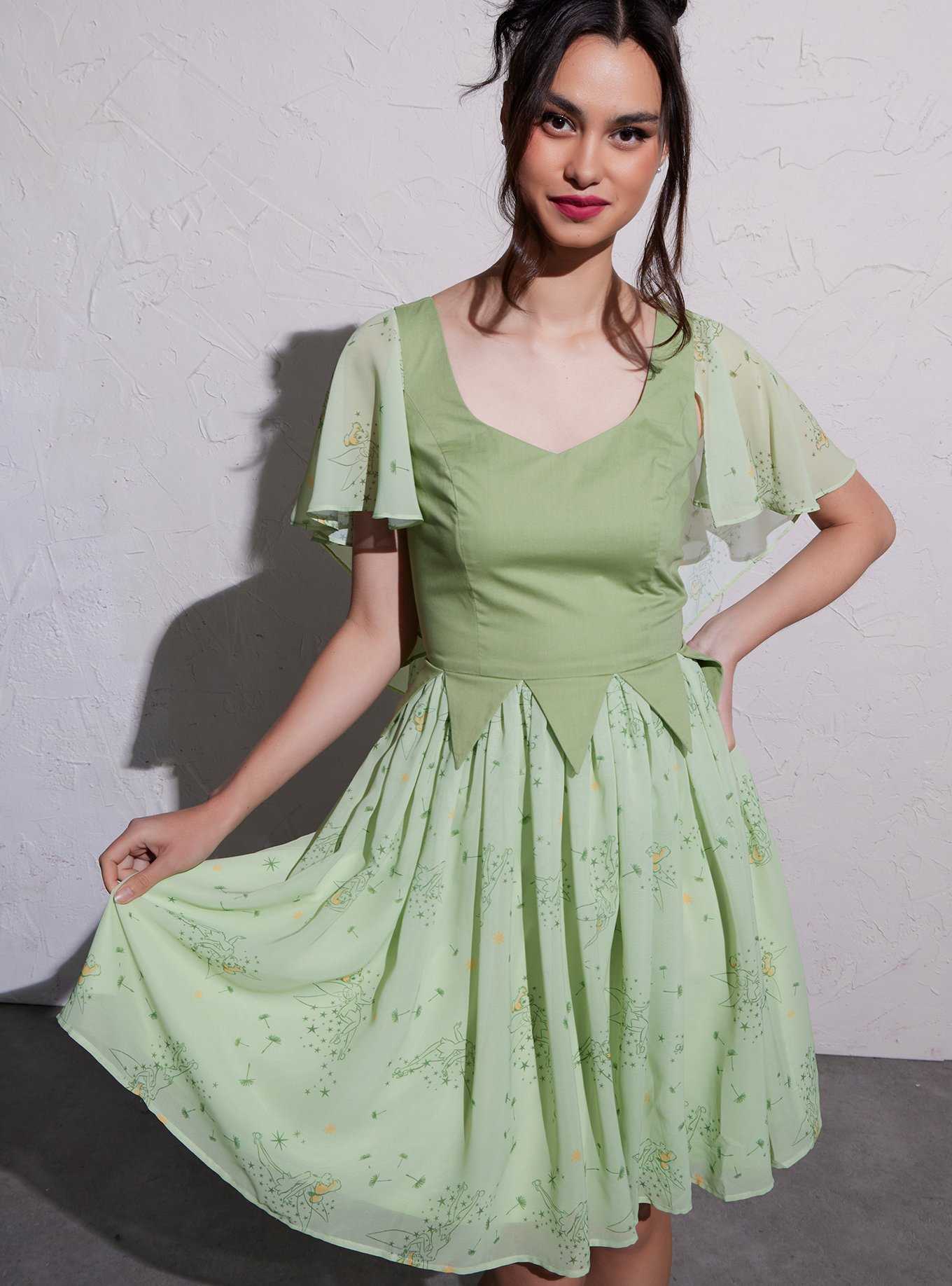 Her Universe Disney Peter Pan Tinker Bell Retro Dress, , hi-res