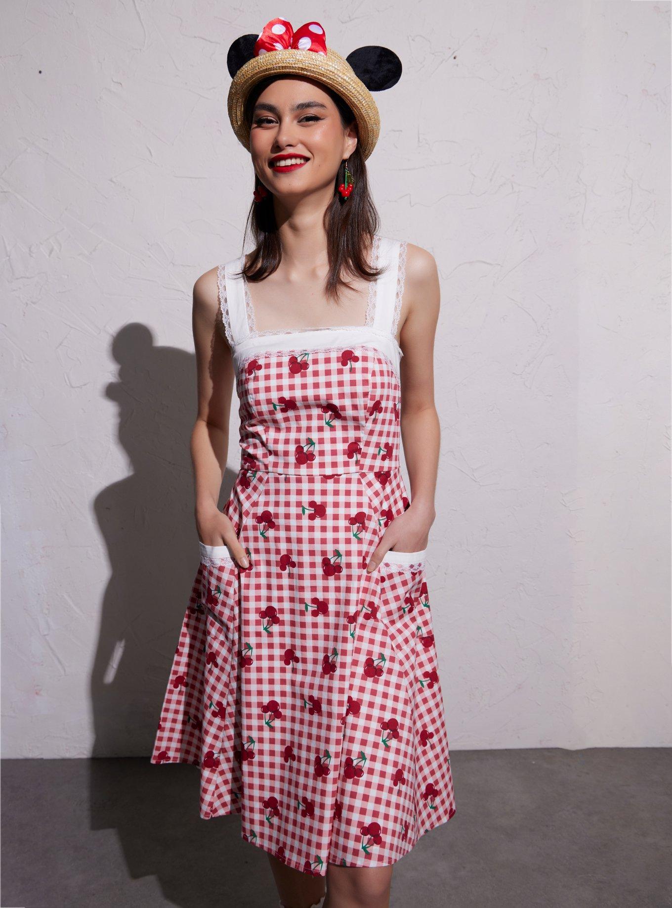 Her Universe Disney Mickey Mouse Cherry Gingham Retro Dress, MULTI, hi-res