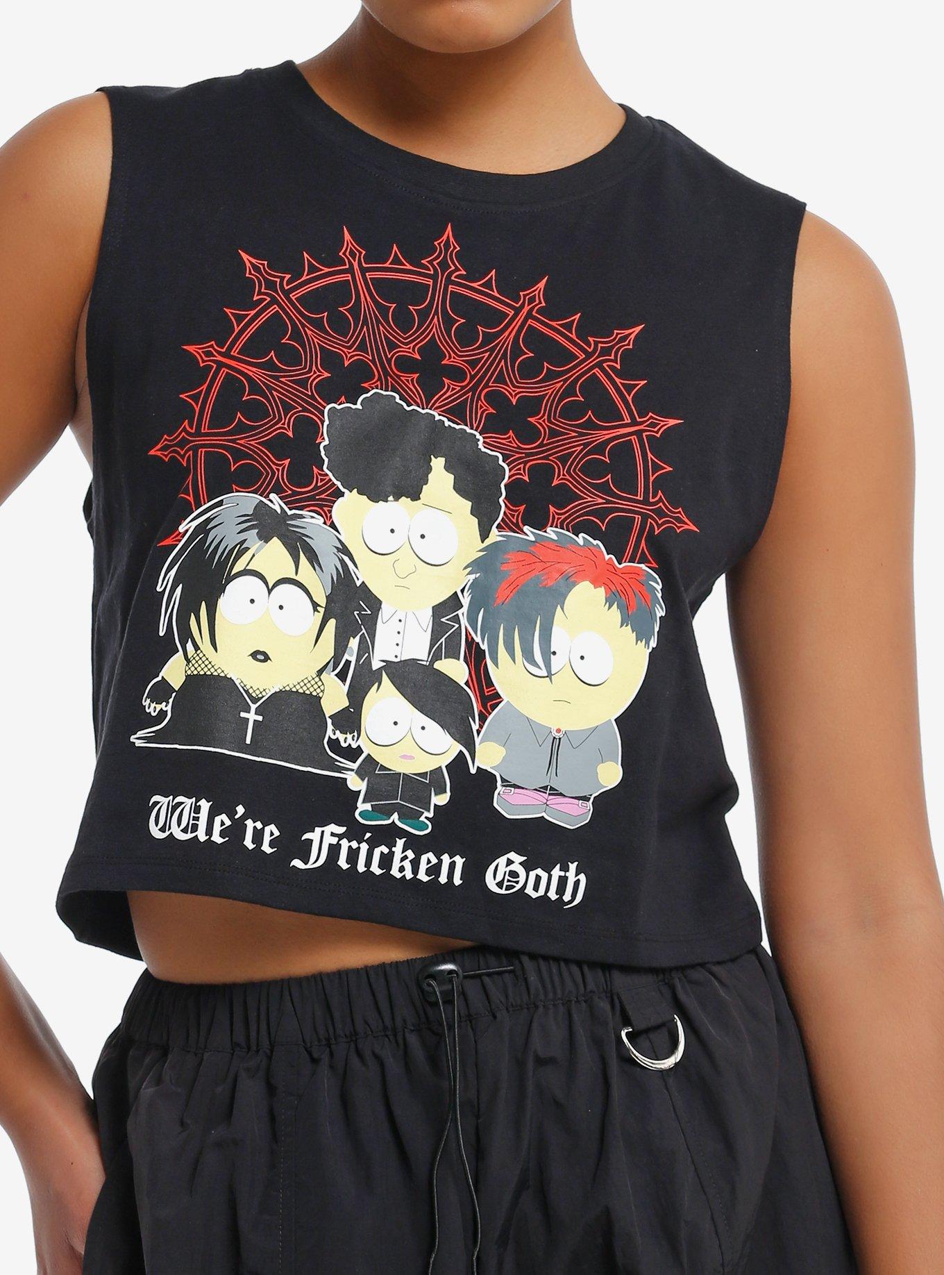 South Park Goth Kids Girls Crop Muscle Tank Top, MULTI, hi-res