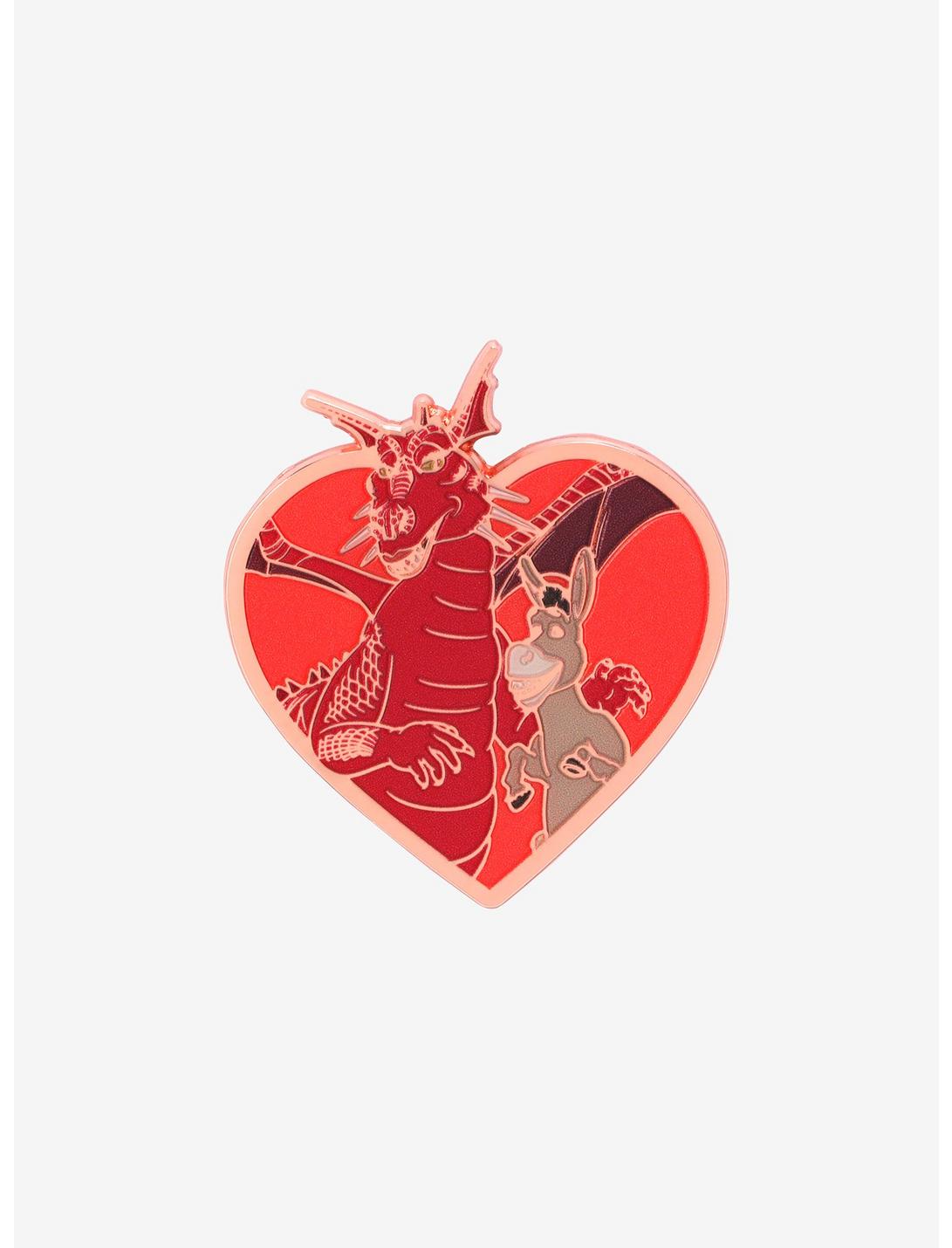 Dreamworks Shrek Donkey and Dragon Heart Enamel Pin - BoxLunch Exclusive, , hi-res