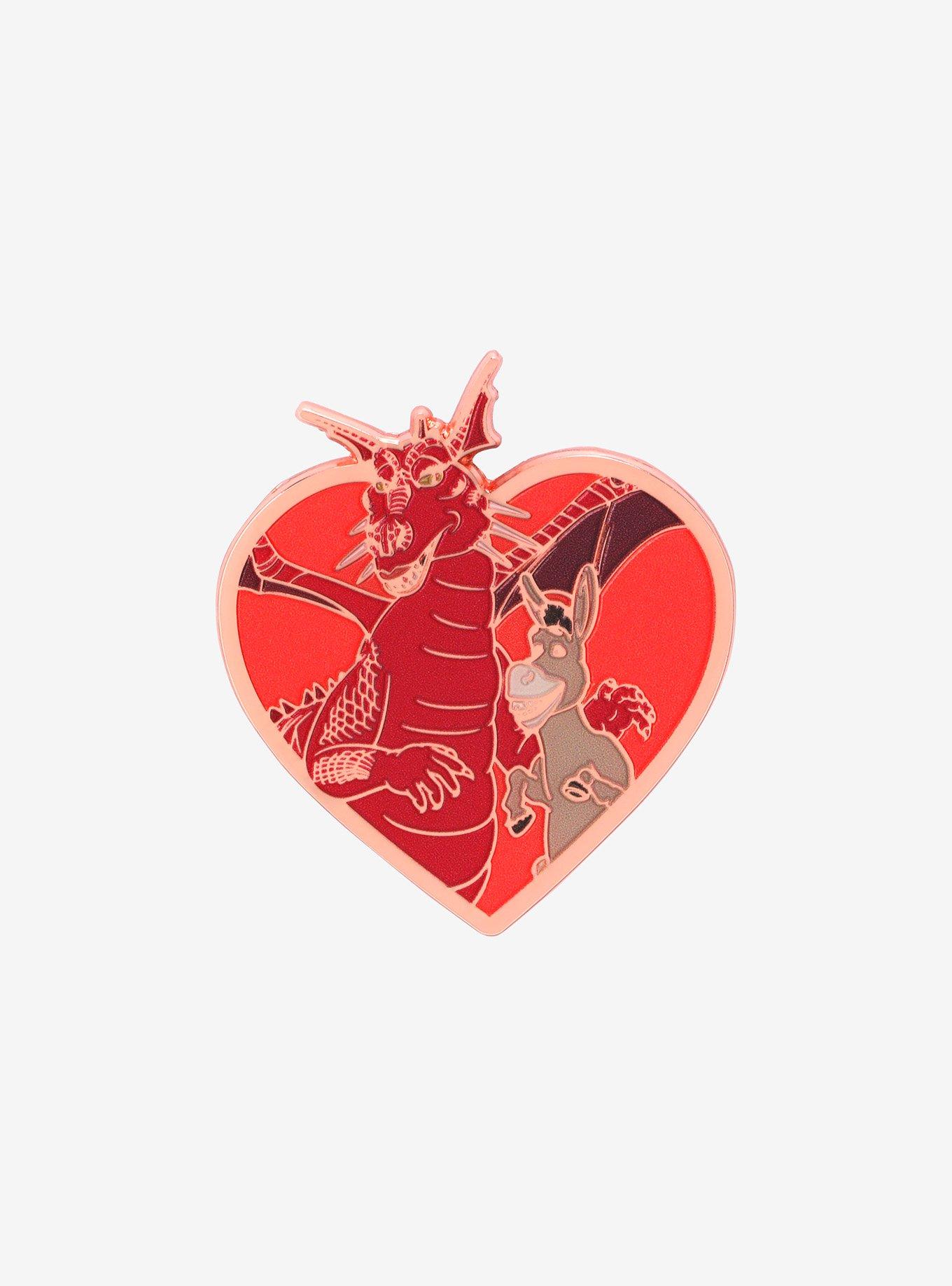 Dreamworks Shrek Donkey and Dragon Heart Enamel Pin - BoxLunch Exclusive, , hi-res