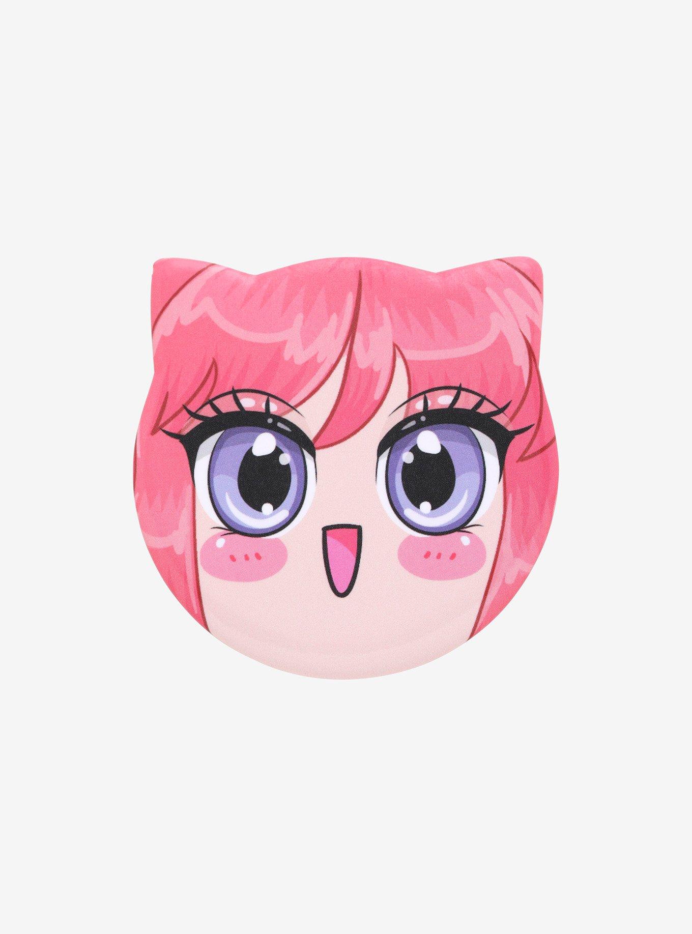 Pink Cat Girl 2 Inch Button