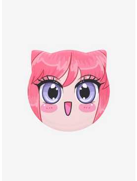 Pink Cat Girl 2 Inch Button, , hi-res