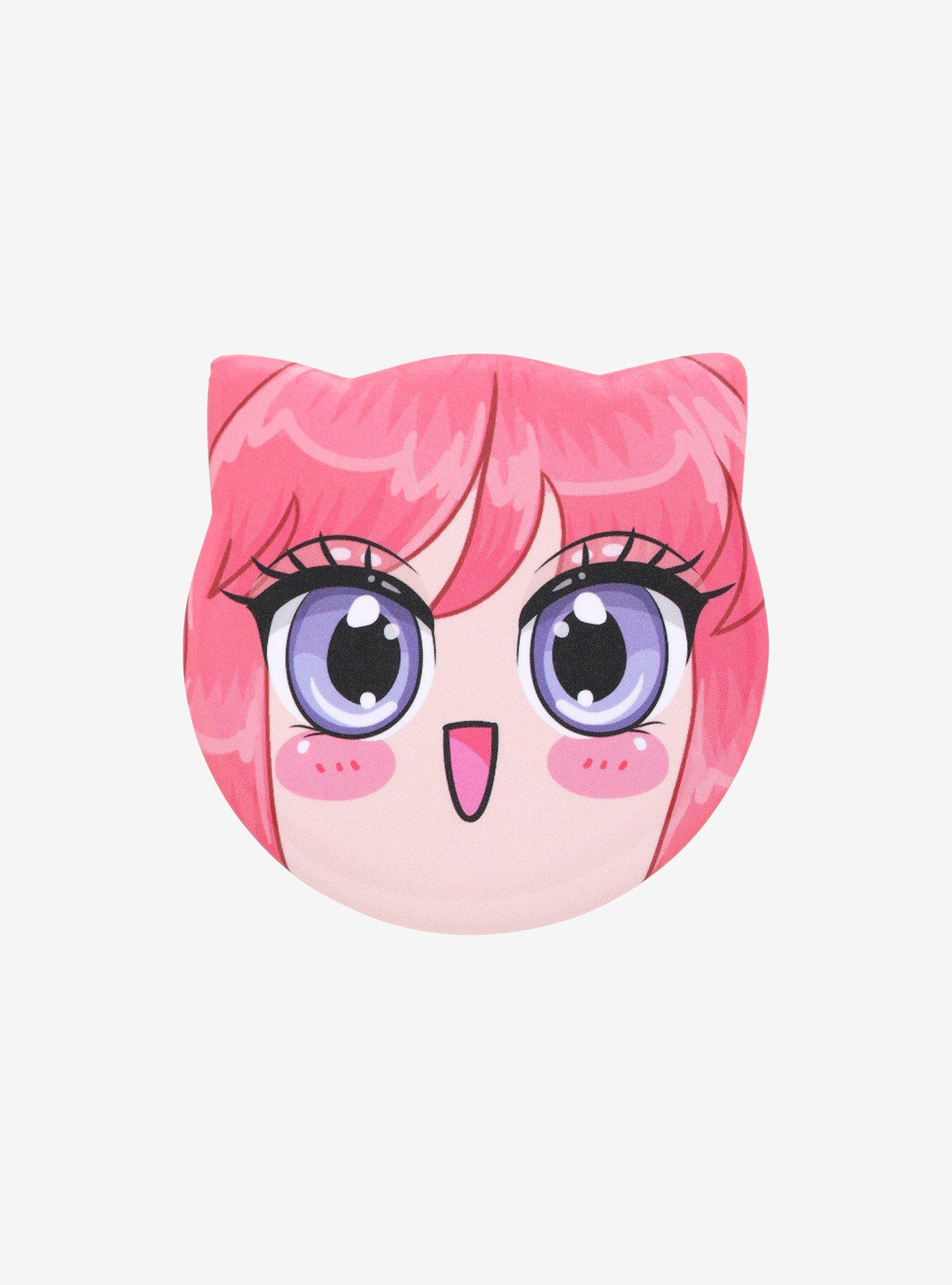Pink Cat Girl 2 Inch Button, , hi-res