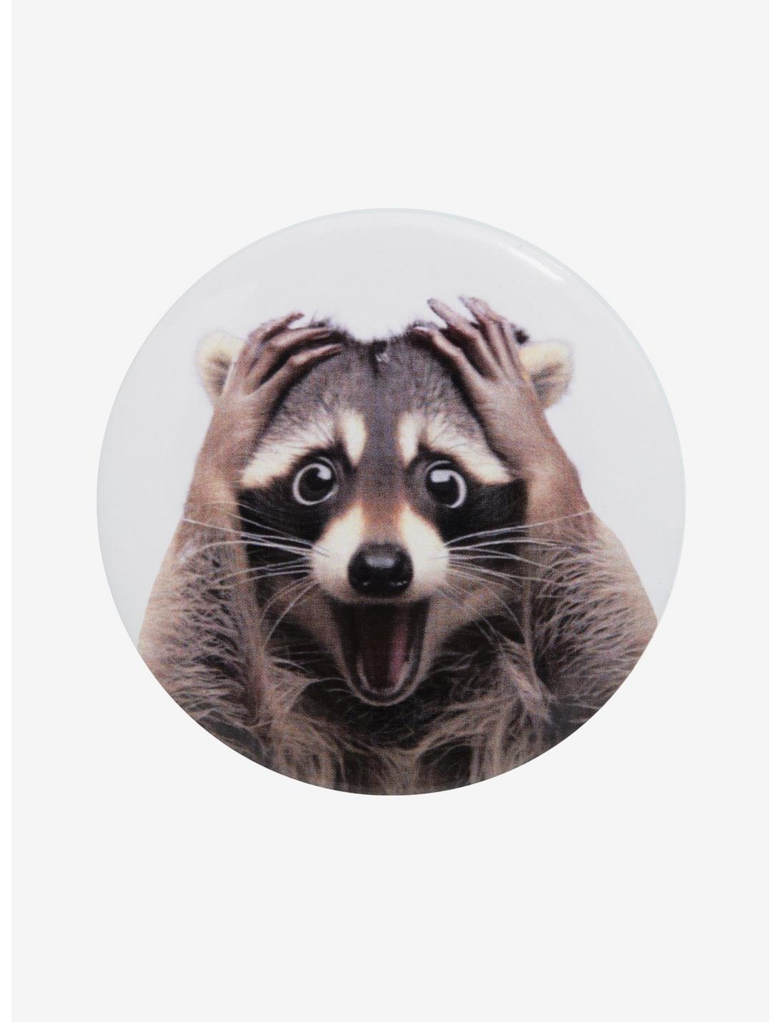 Shocked Raccoon 3 Inch Button, , hi-res