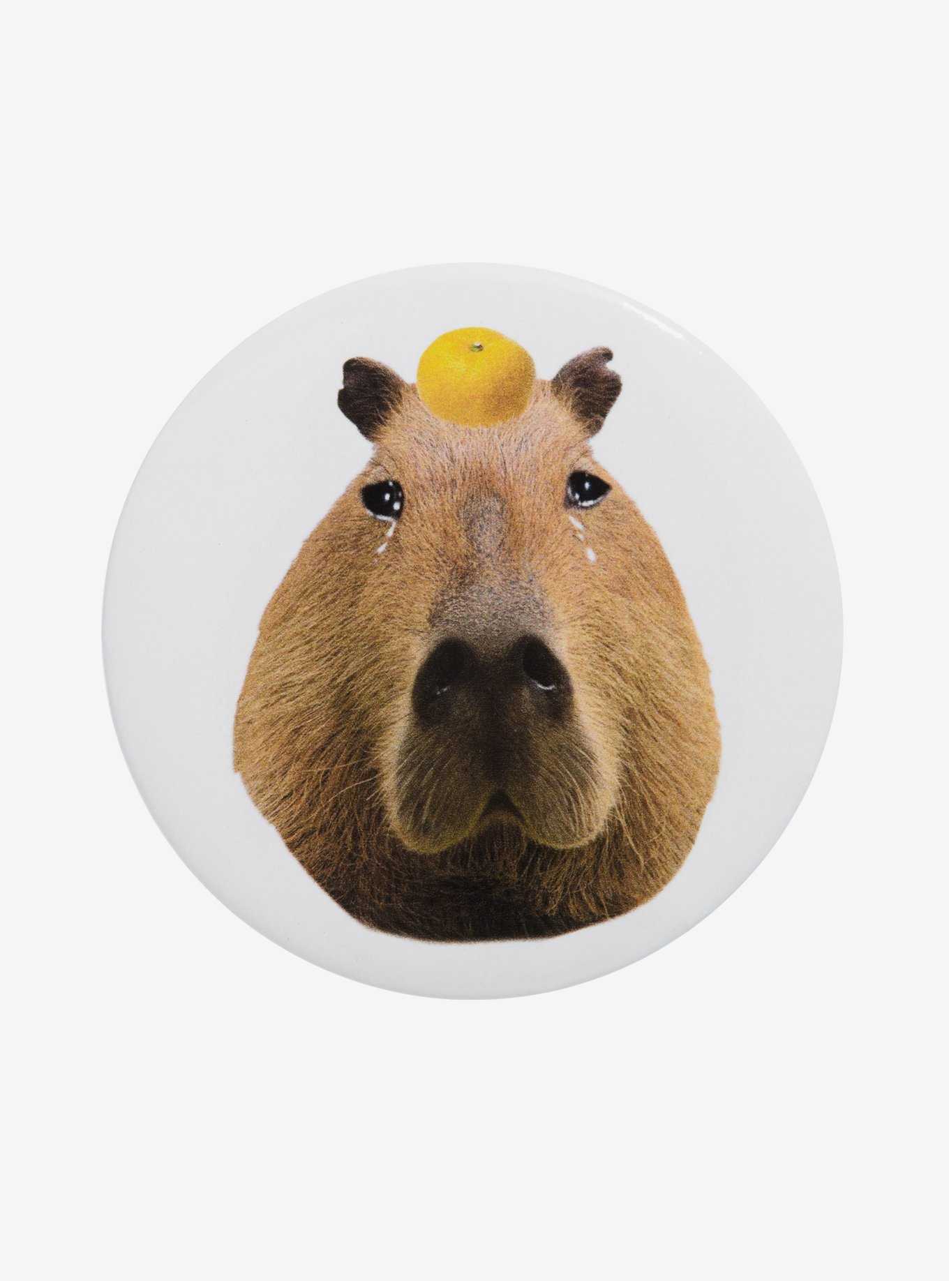 Crying Capybara 3 Inch Button, , hi-res