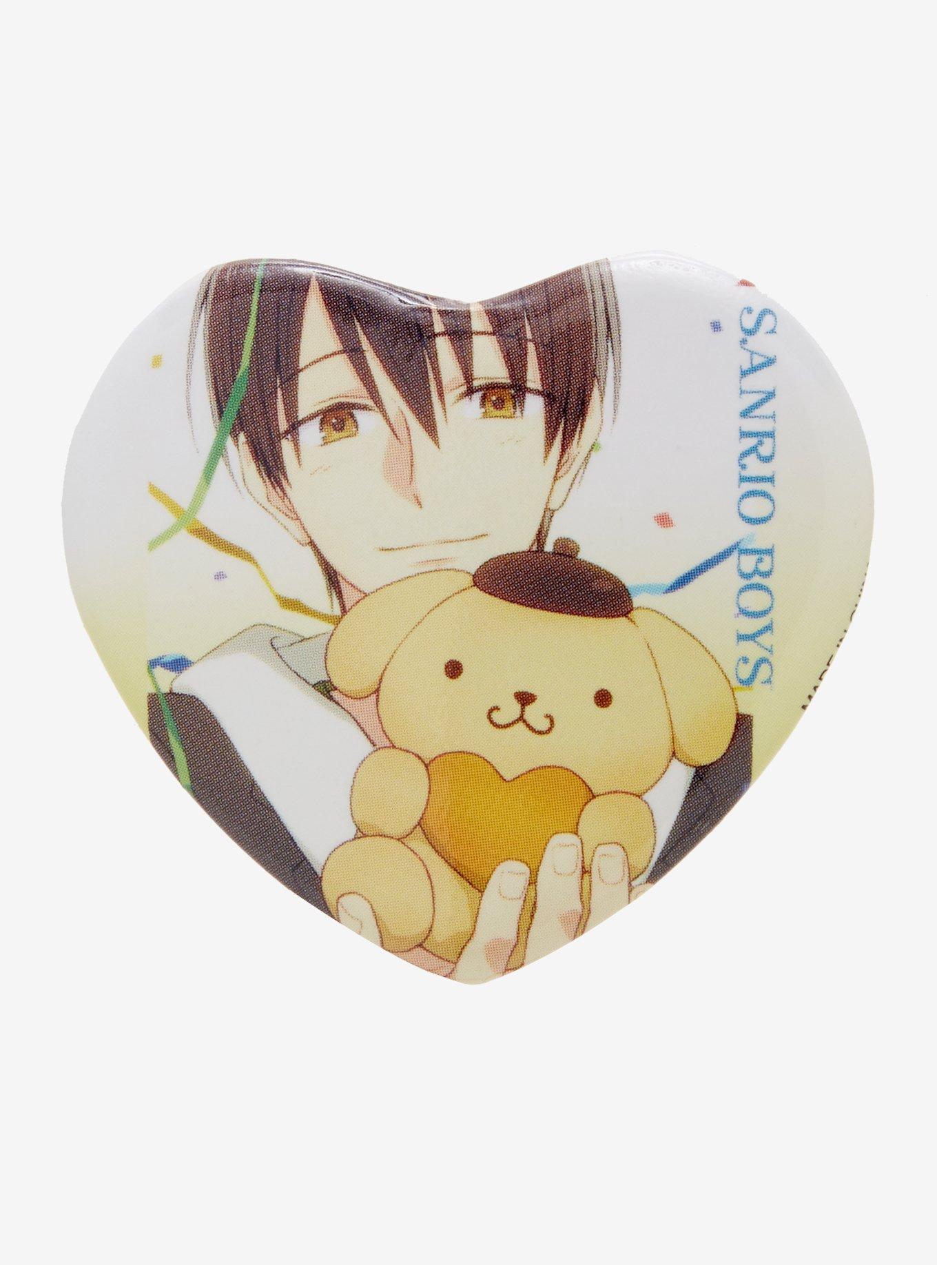 Sanrio Boys Kouta Pompompurin Heart Button, , hi-res