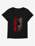 Chucky TV Series Wanna Play Panels Girls T-Shirt Plus Size, BLACK, hi-res