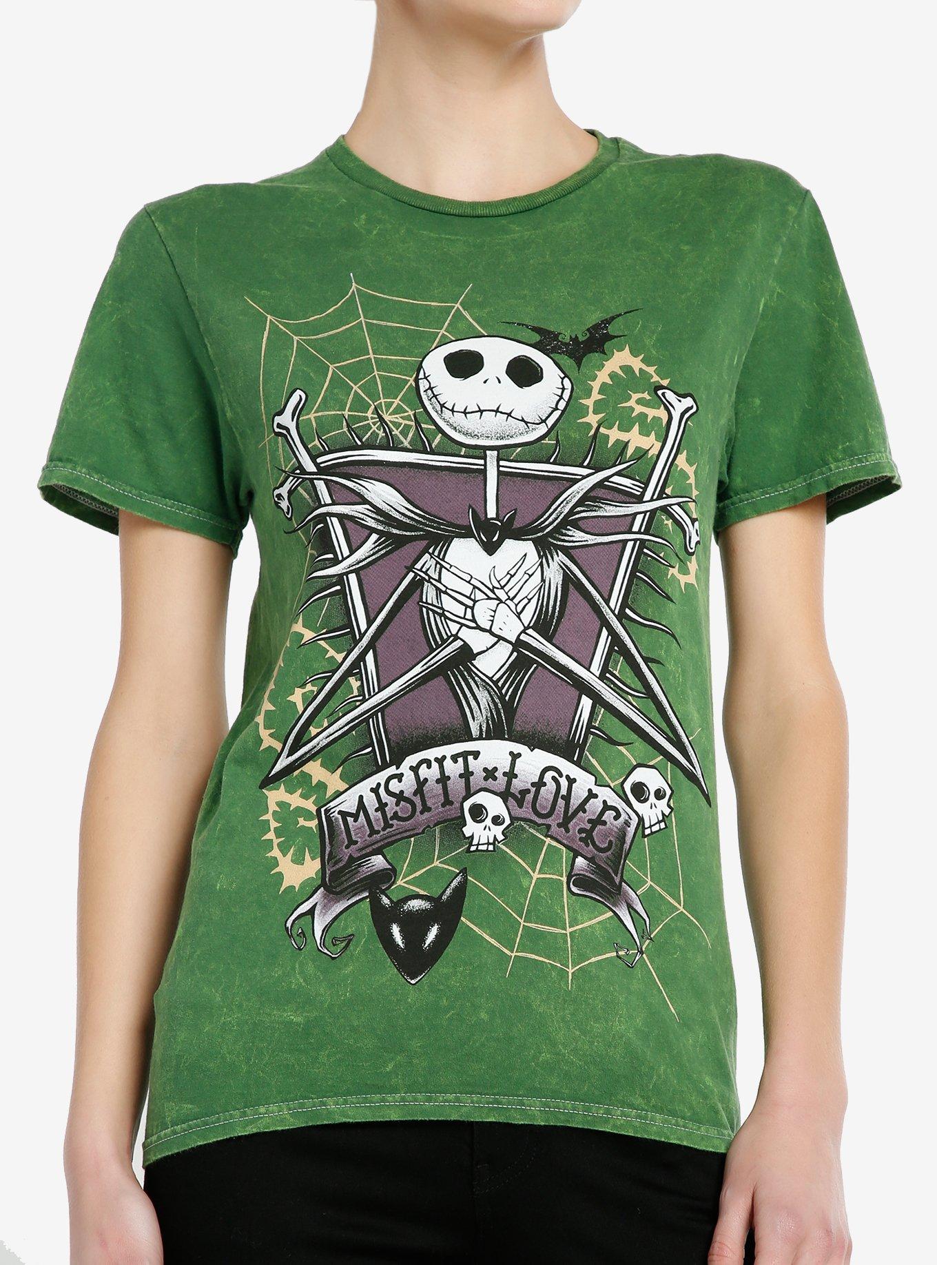 The Nightmare Before Christmas Jack Green Wash Boyfriend Fit Girls T-Shirt, MULTI, hi-res