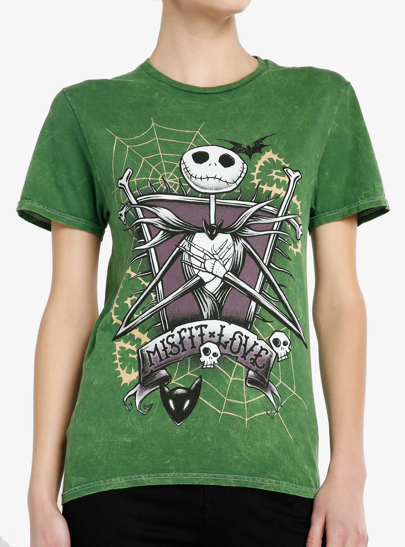 The Nightmare Before Christmas Jack Green Wash Boyfriend Fit Girls T-Shirt, , hi-res