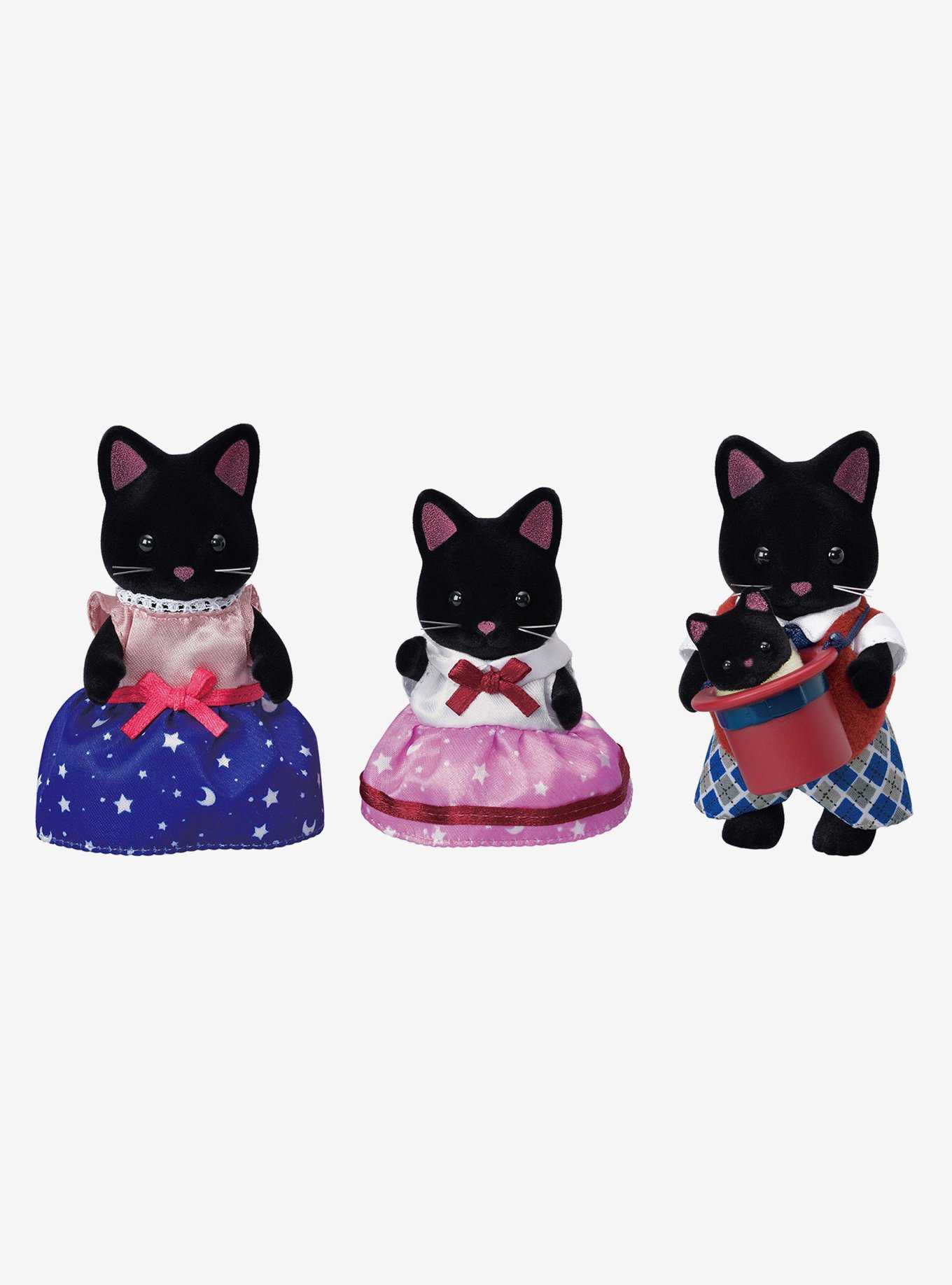 Calico Critters Midnight Cat Family Figure Set, , hi-res