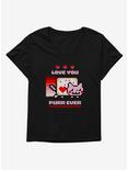 Nyan Cat Love You Purr Ever Womens T-Shirt Plus Size, BLACK, hi-res