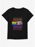 Nyan Cat Rainbow Womens T-Shirt Plus Size, BLACK, hi-res