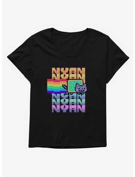 Nyan Cat Pastel Rainbow Womens T-Shirt Plus Size, , hi-res