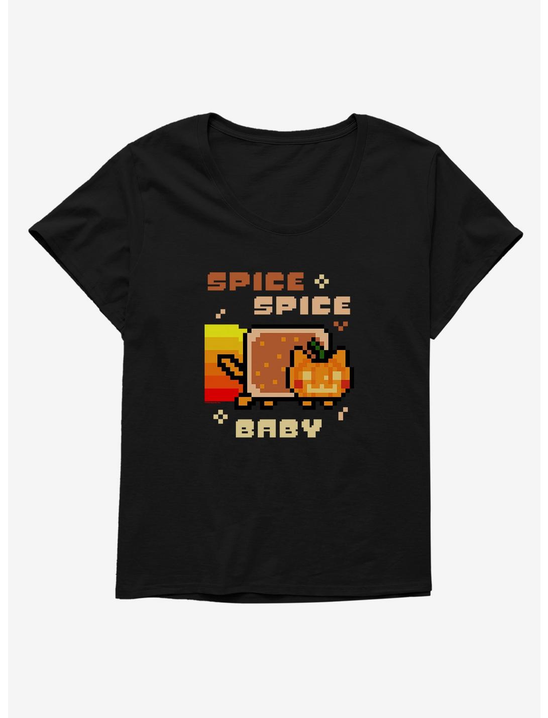 Nyan Cat Spice Spice Baby Womens T-Shirt Plus Size, BLACK, hi-res