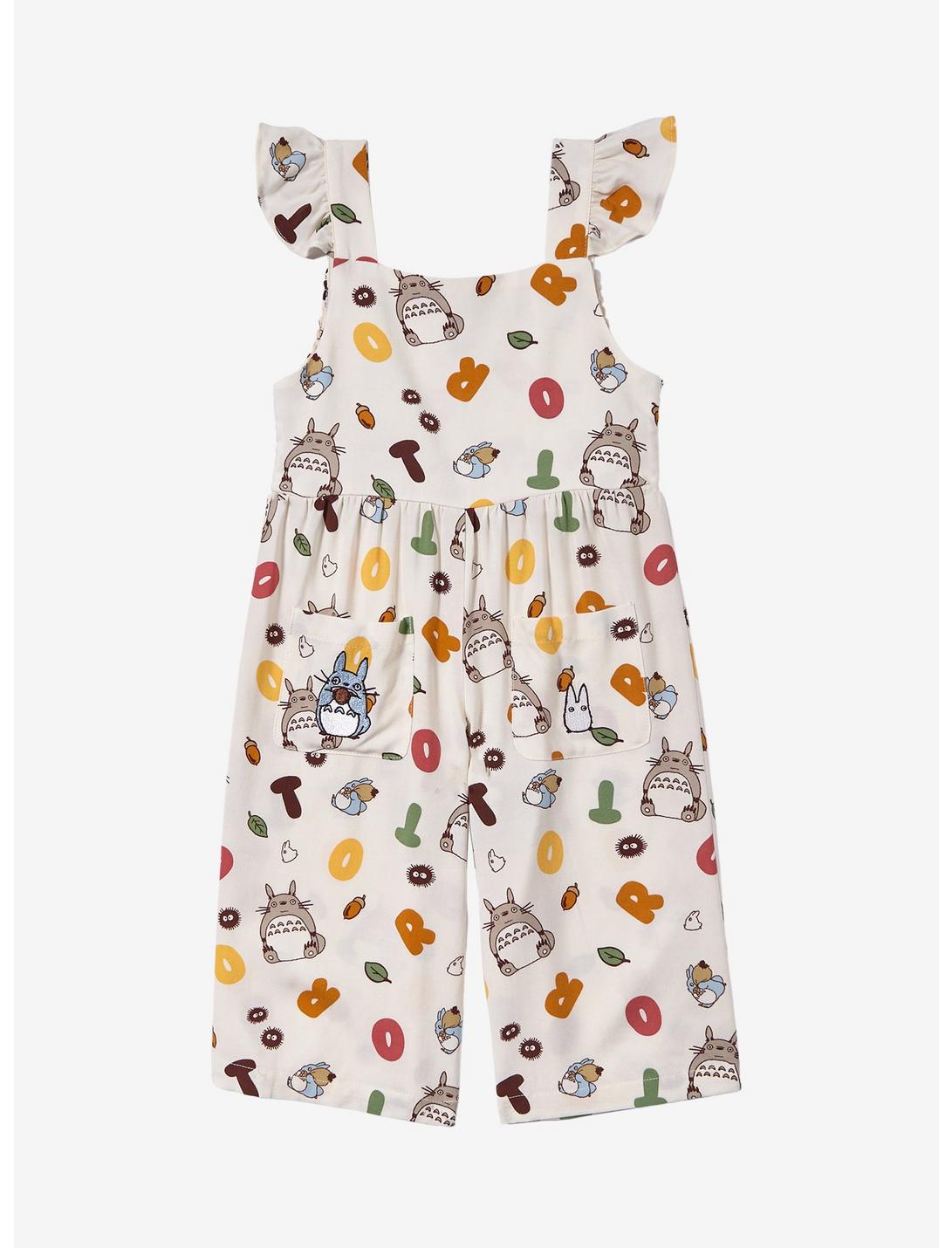 Studio Ghibli My Neighbor Totoro Letter Ruffled Toddler Romper — BoxLunch Exclusive, NATURAL, hi-res