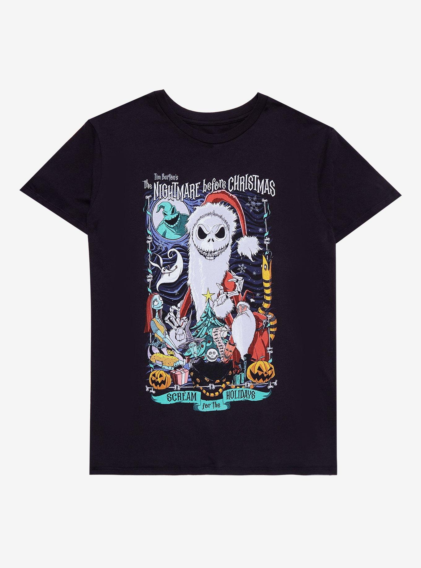 The Nightmare Before Christmas Holiday Boyfriend Fit Girls T-Shirt, MULTI, hi-res