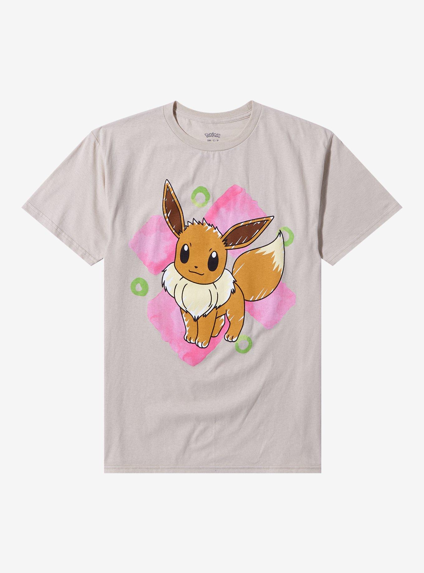 Girl's Pokemon Eevee Face Graphic Tee Light Pink Large 