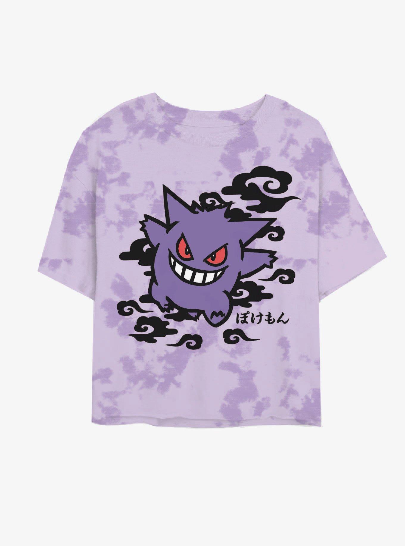 Pokemon Gengar Smoke Tie-Dye Boyfriend Fit Girls T-Shirt, MULTI, hi-res