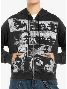 Social Collision Faces Washed Girls Hoodie, , hi-res