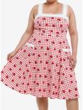 Her Universe Disney Mickey Mouse Cherry Gingham Retro Dress Plus Size, RED  WHITE, hi-res