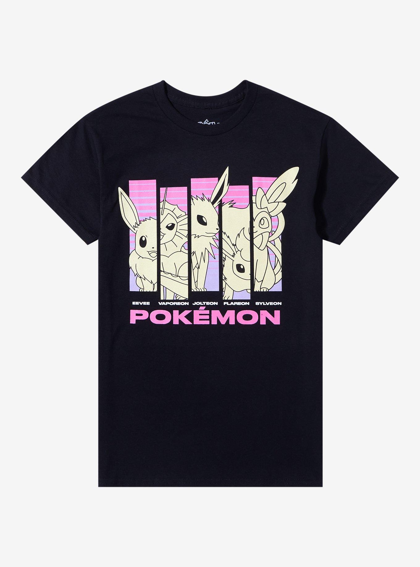Pokemon Eevee Panels Boyfriend Fit Girls T-Shirt, MULTI, hi-res