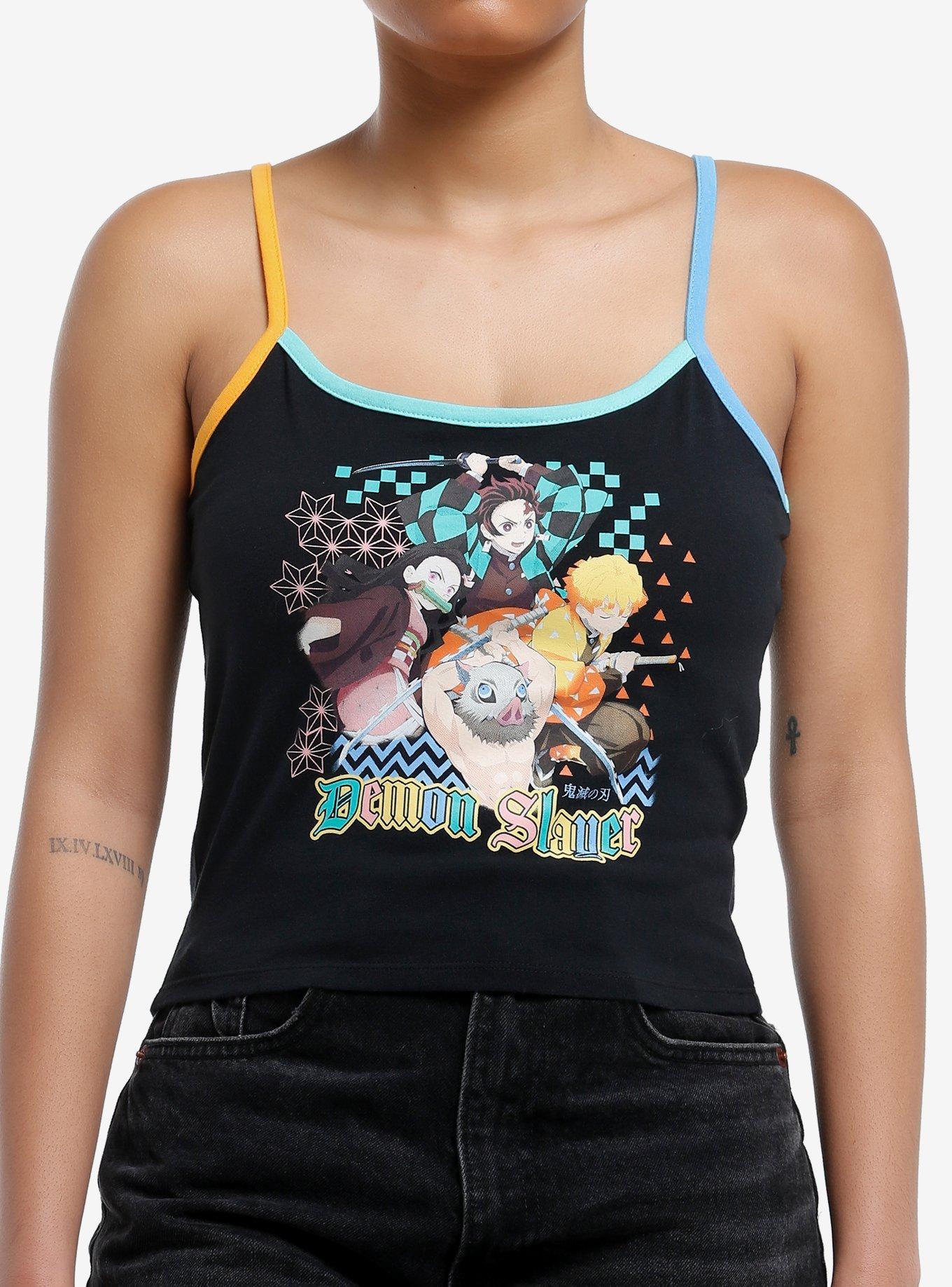 Demon Slayer: Kimetsu No Yaiba Group Color-Block Girls Crop Cami, MULTI, hi-res