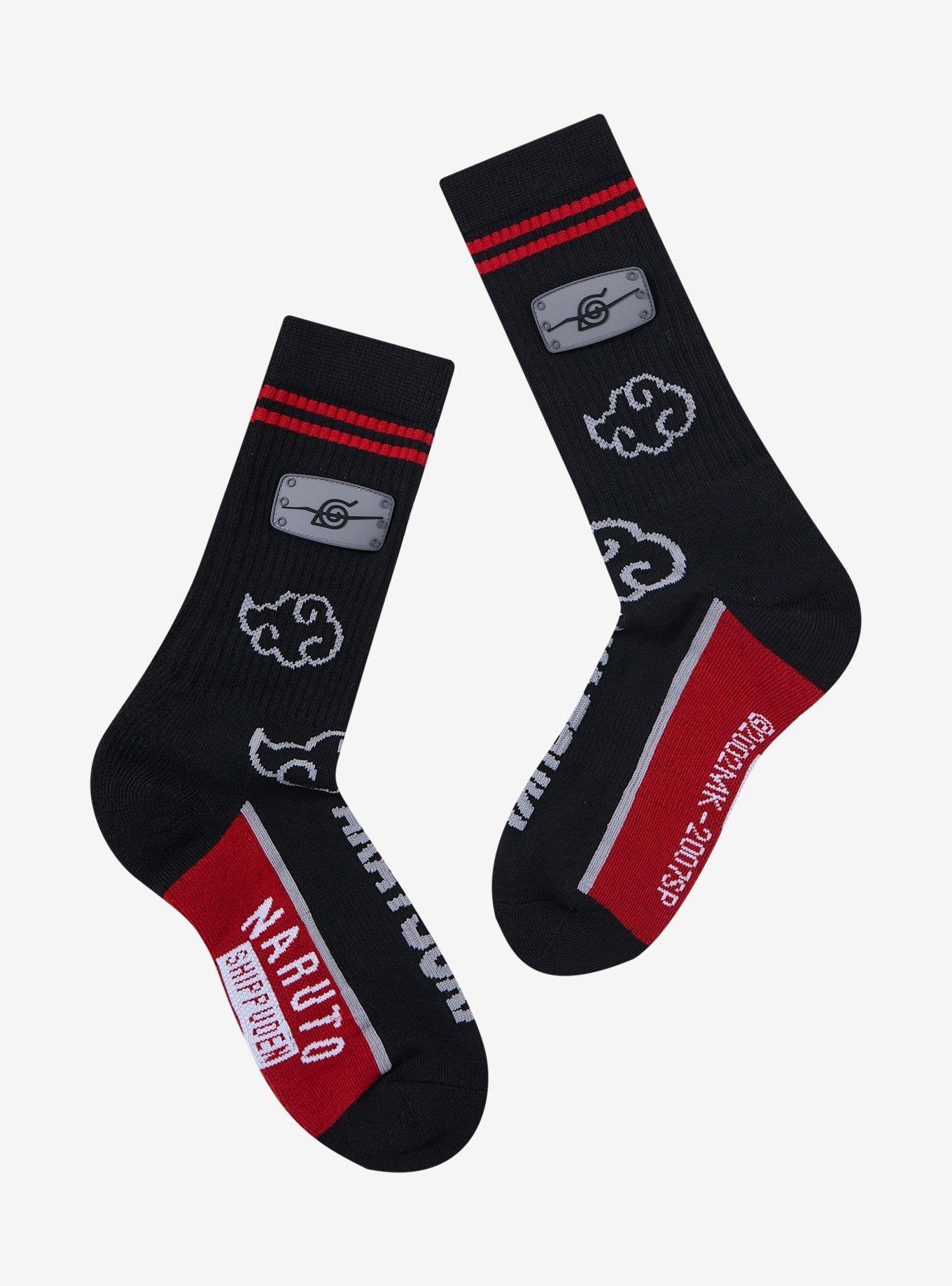 Naruto Shippuden Akatsuki Varsity Crew Socks, , hi-res