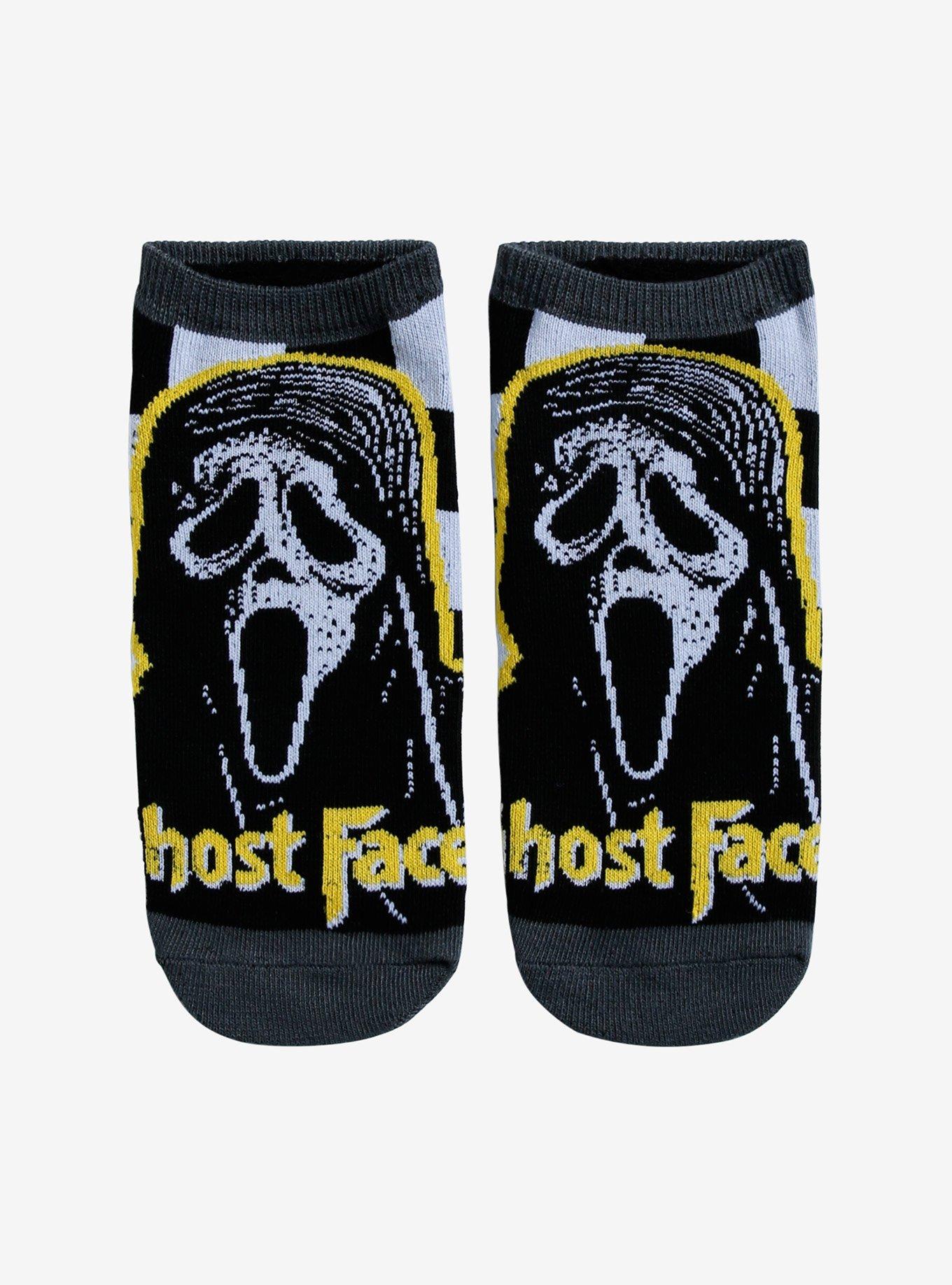 Scream Ghost Face Checkered No-Show Socks, , hi-res