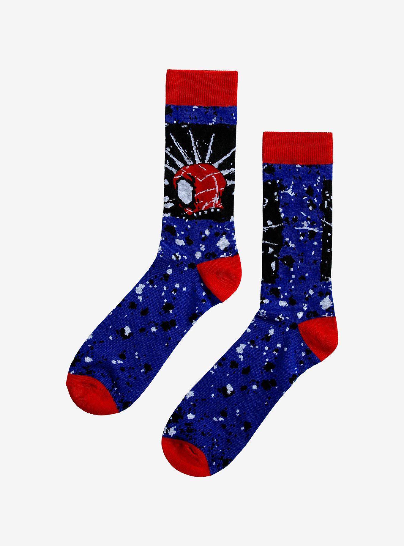 Marvel Spider-Man: Across The Spider-Verse Spider-Punk Splatter Crew Socks, , hi-res