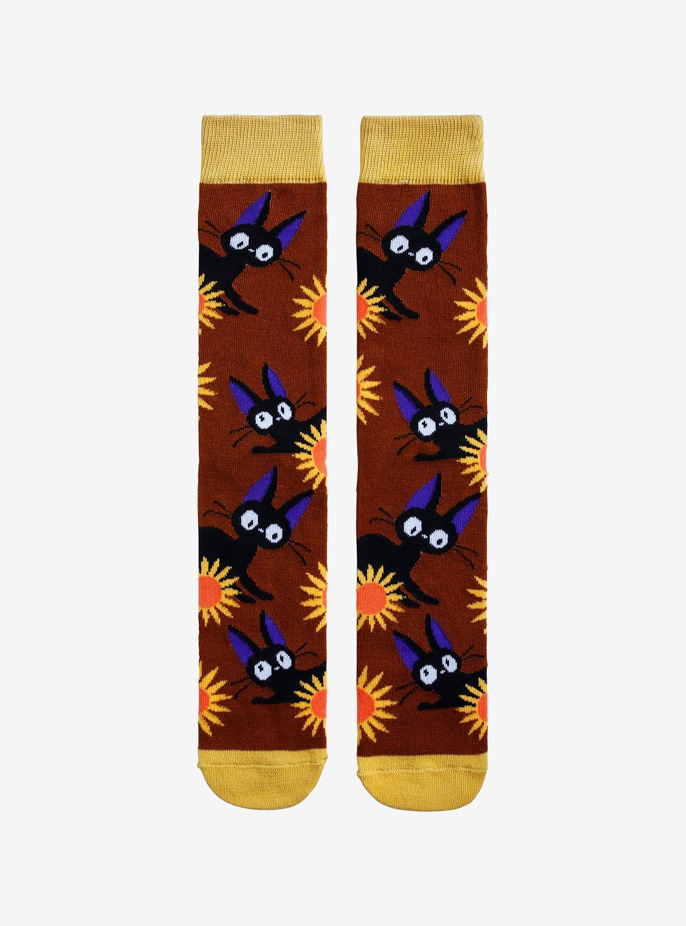 Studio Ghibli Kiki's Delivery Service Jiji Flower Crew Socks, , hi-res