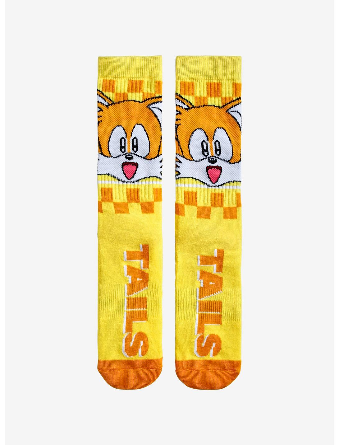 Sonic The Hedgehog Tails Checkered Crew Socks, , hi-res