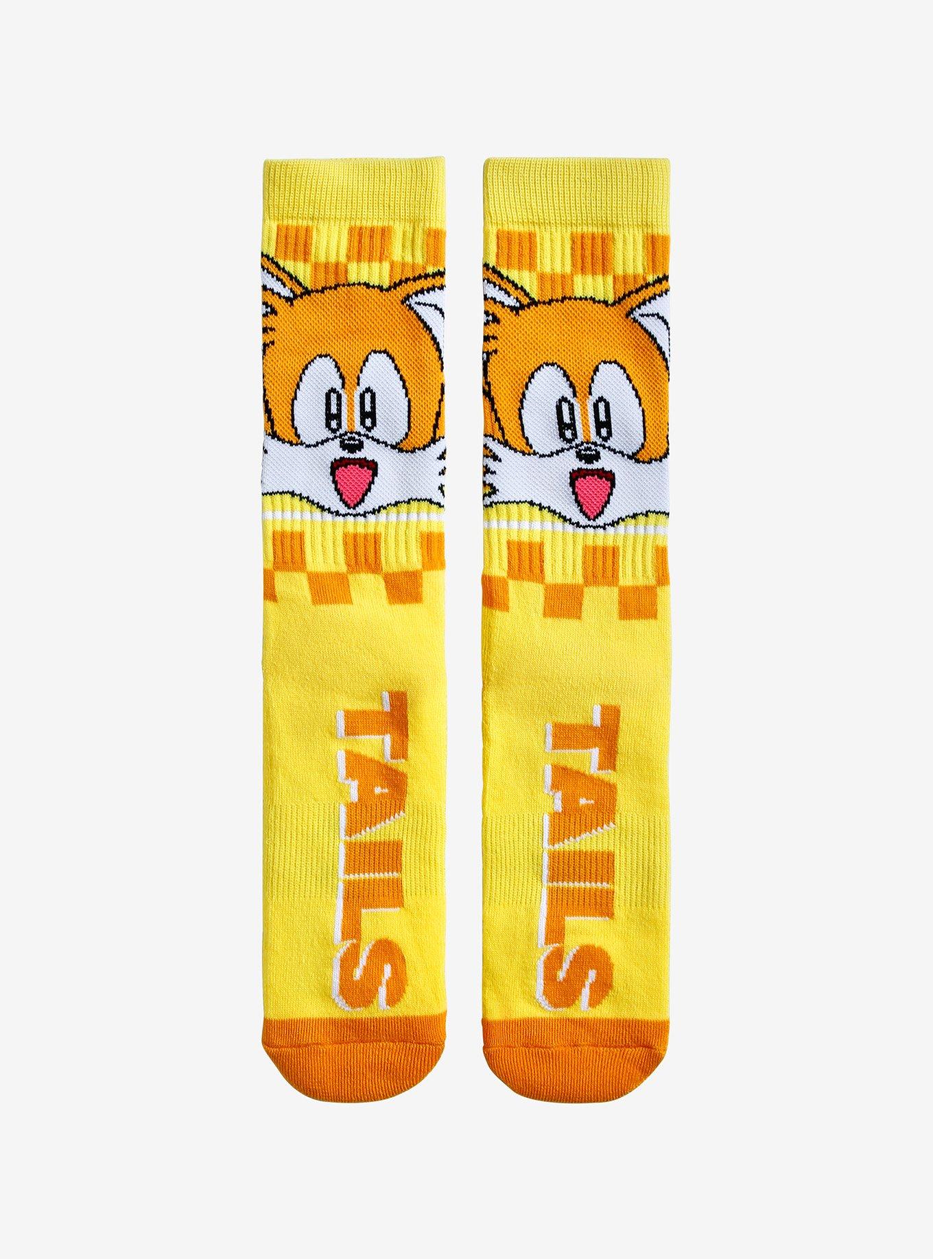 Sonic The Hedgehog Tails Checkered Crew Socks, , hi-res