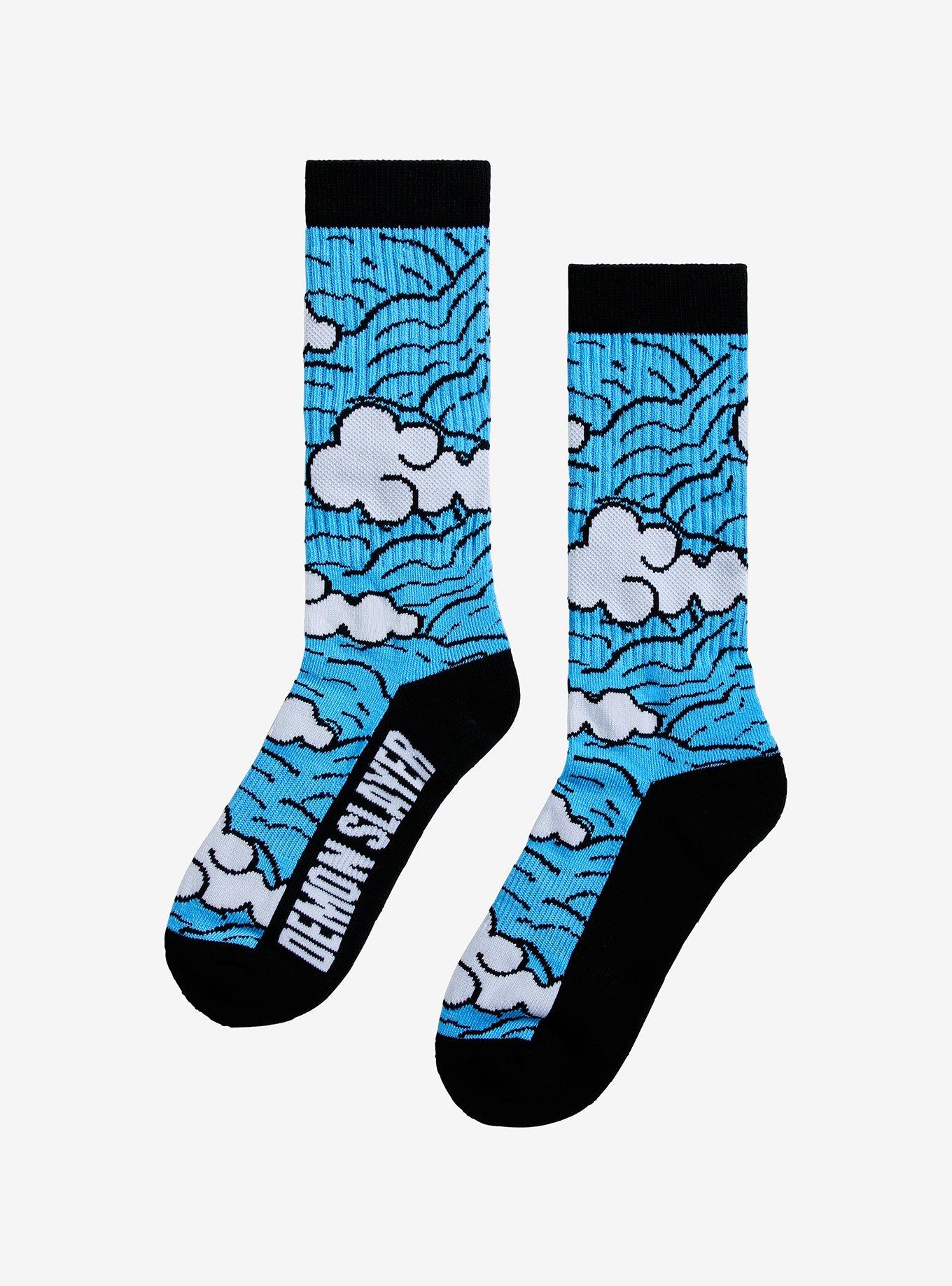 Demon Slayer: Kimetsu No Yaiba Urokodaki Clouds Crew Socks, , hi-res