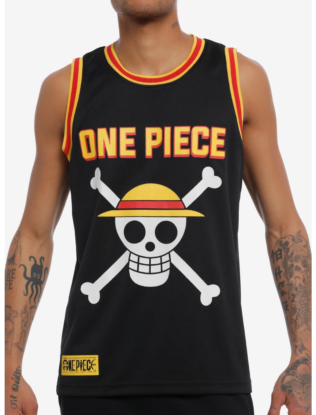 One Piece Straw Hat Crew Varsity Tank Top, BLACK, hi-res