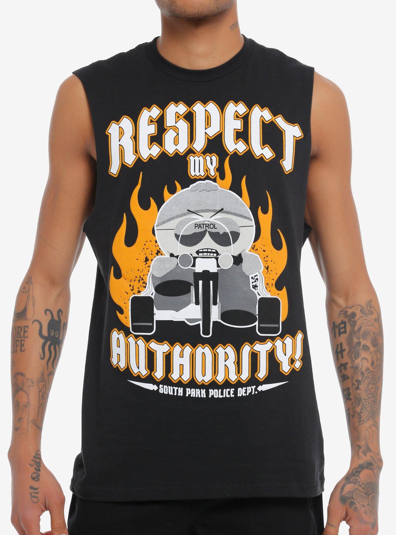 South Park Respect My Authority Muscle Tank Top, BLACK, hi-res