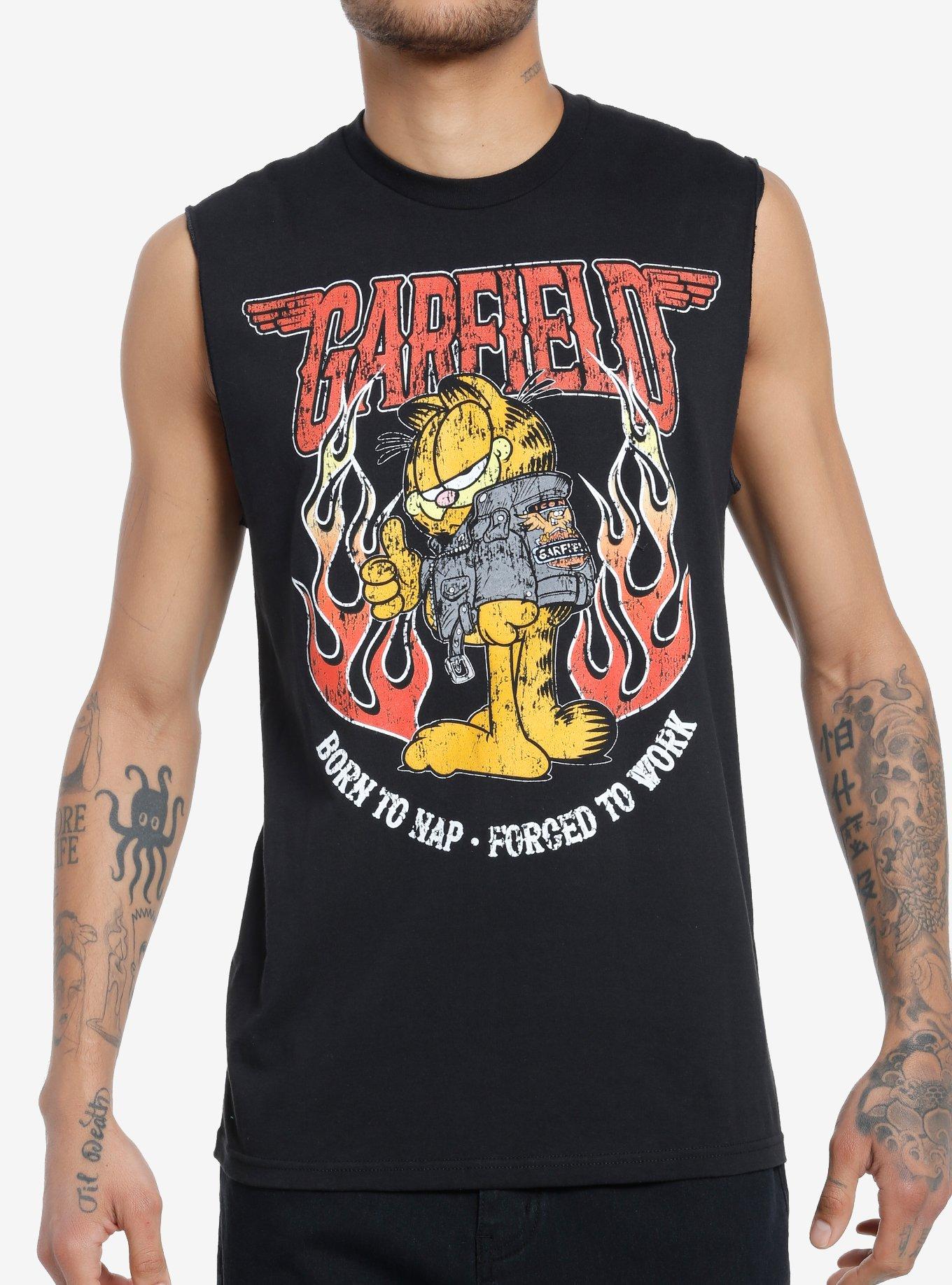 Garfield Biker Muscle Tank Top, BLACK, hi-res