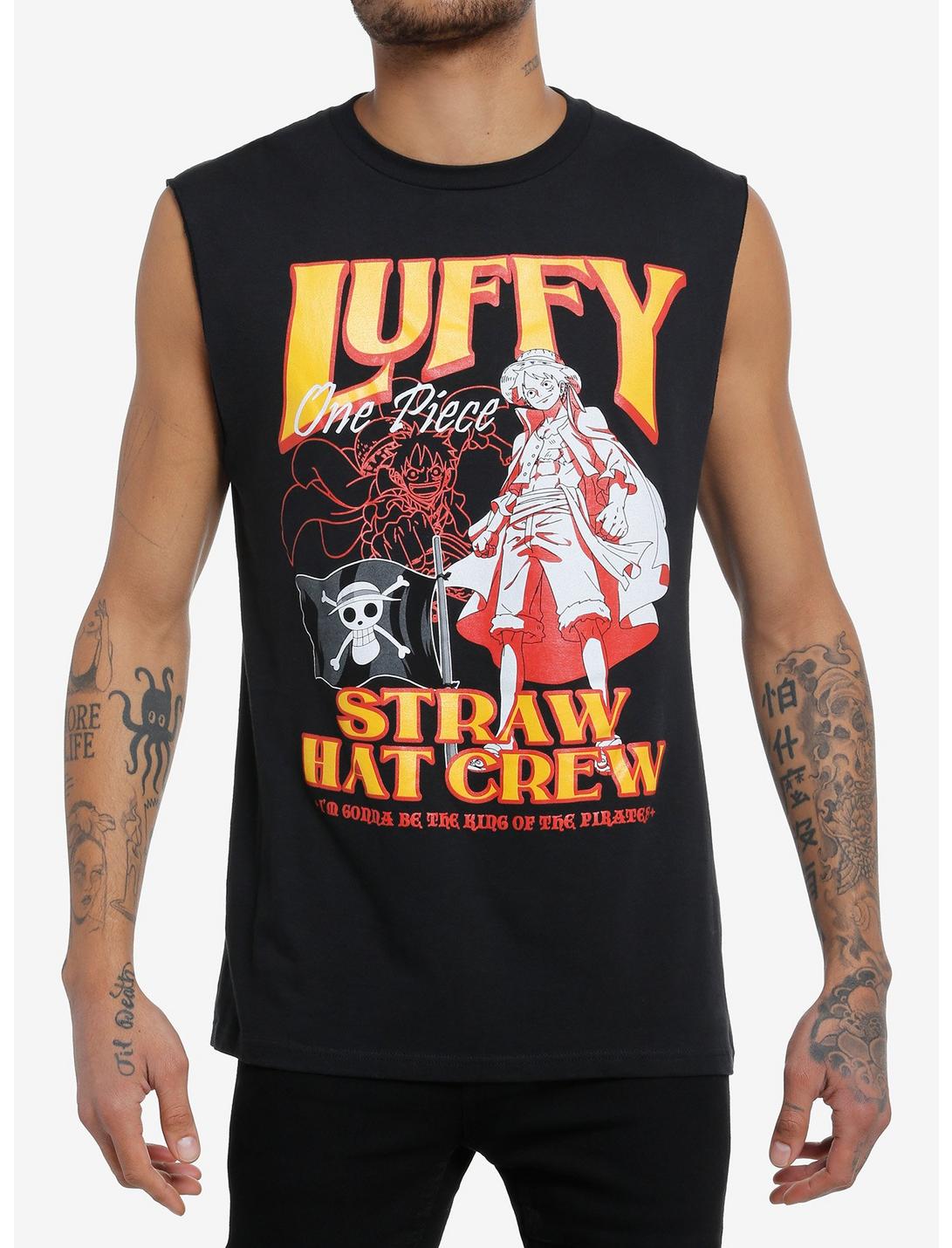 One Piece Luffy Captain Muscle Tank Top, BLACK, hi-res