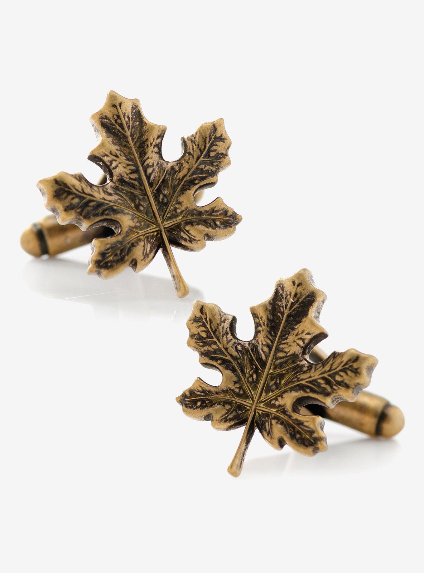 3D Maple Leaf Cufflinks, , hi-res